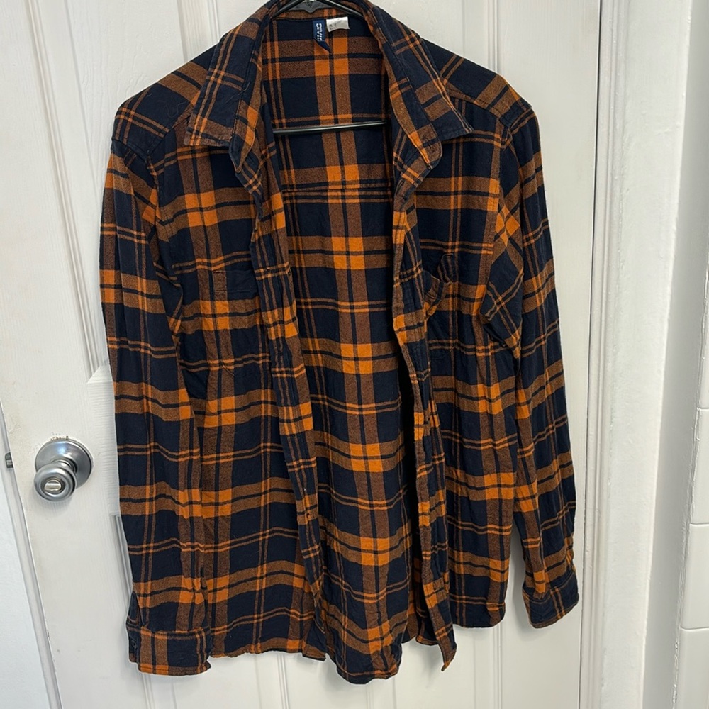 Urban Outfitters blue & orange flannel
